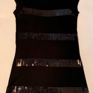 Kische black sequined mini-dress or top